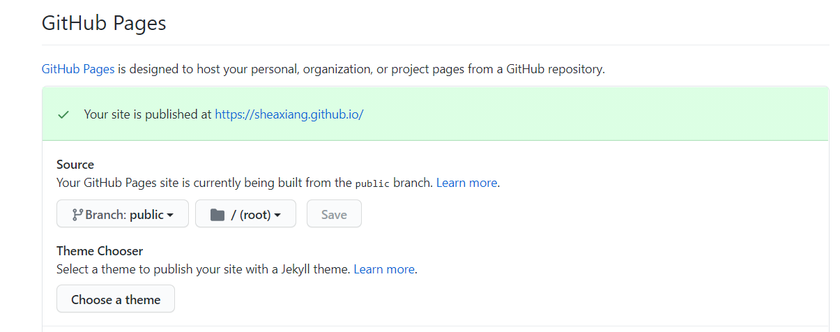 github pages settings